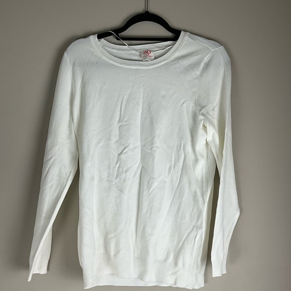 AP Adyson Parker Long Sleeve White Knit Tee - Picture 2 of 4